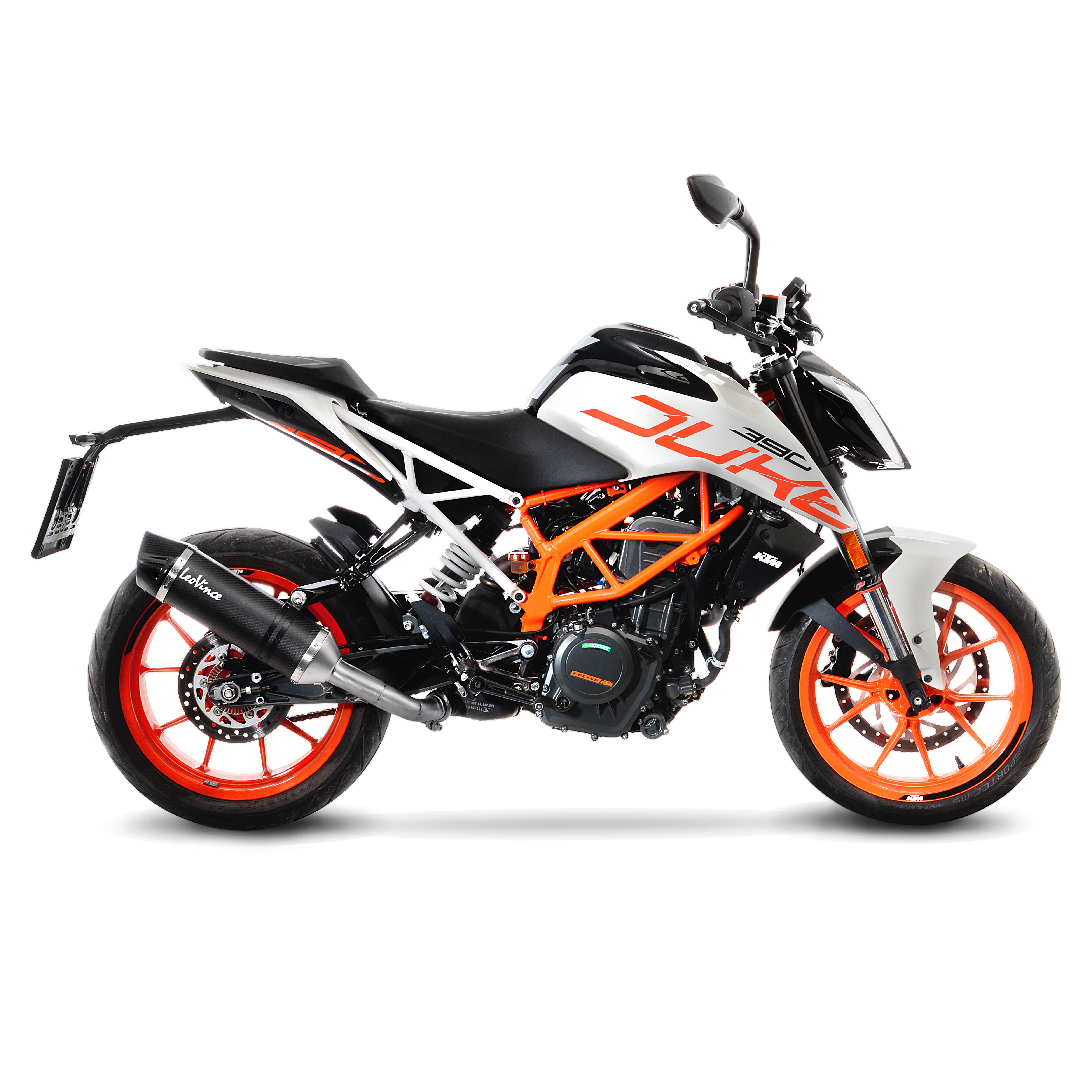 Sistema de escape LeoVince SBK LV One Evo 2, carbono, slip on para KTM Duke / RC (Bj.17-19)