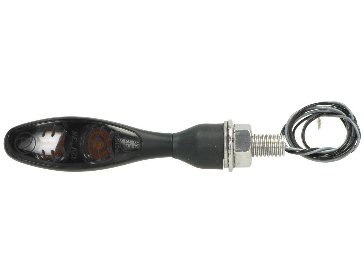 Indicador Kellermann, Micro 1000 LED Dark, acero, LED, V/H, L/R, 12 V, negro satinado, M8x20