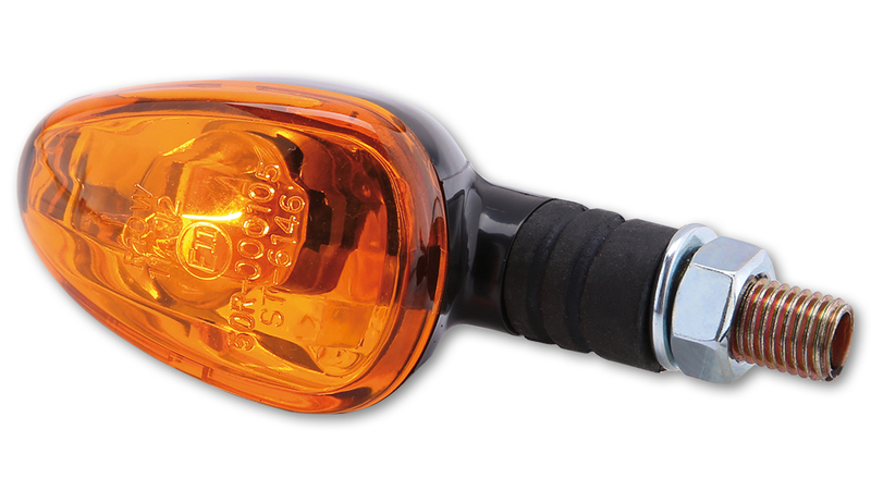 HIGHSIDER Bombillas Smart Little Duke Mini intermitentes carcasa negra / lente naranja (par), delanteros y hi