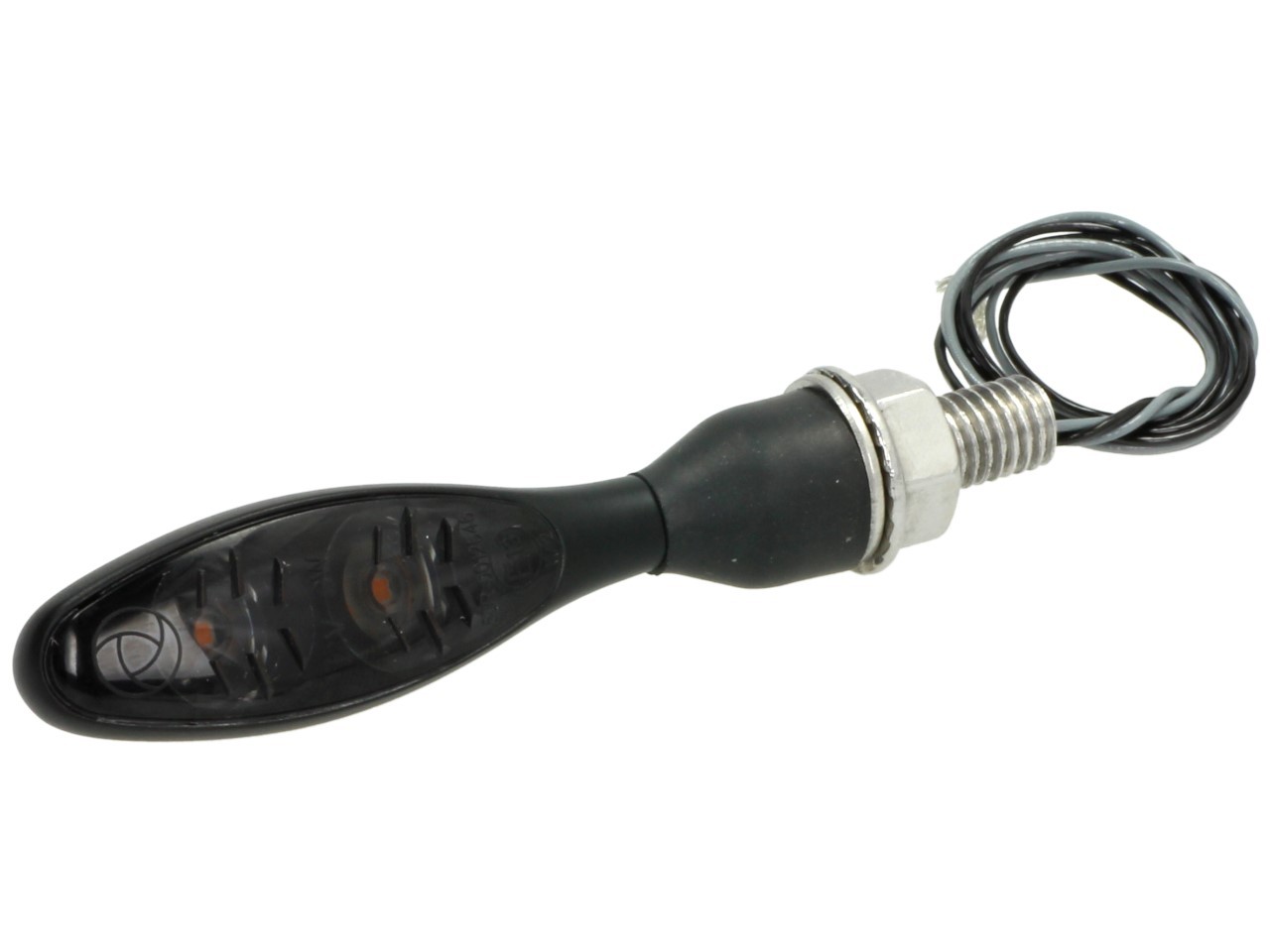 Indicador Kellermann, Micro 1000 LED Dark, acero, LED, V/H, L/R, 12 V, negro satinado, M8x20