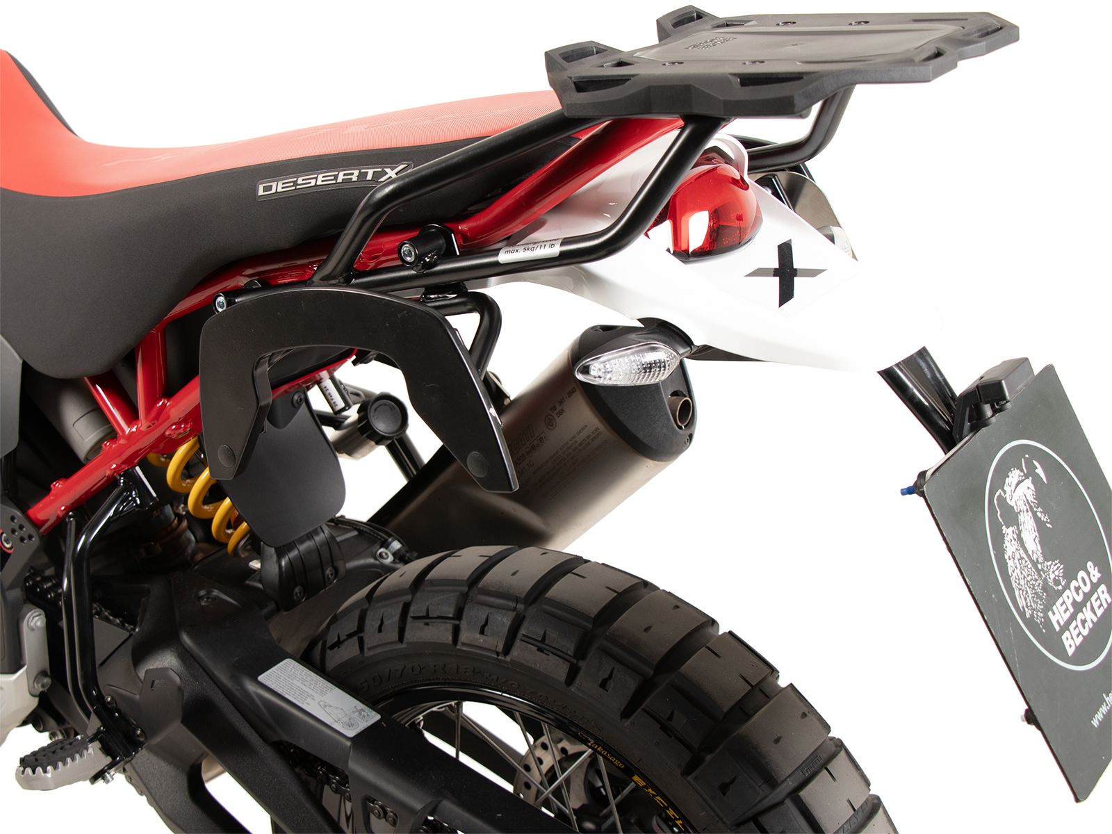 Soporte trasero Smartrack negro para Ducati DesertX (22-) Hepco & Becker