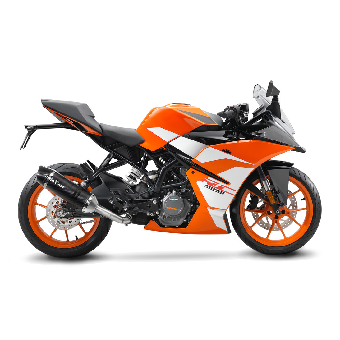 Sistema de escape LeoVince SBK LV One Evo 2, carbono, slip on para KTM Duke / RC (Bj.17-19)