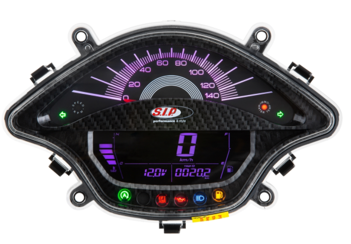 Cuentarrevoluciones/calendario para Vespa Primavera/Sprint 50-150cc 2T/4T AC, aspecto carbono