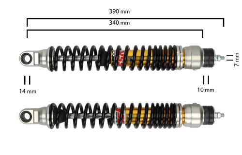 Amortiguador YSS, trasero, TE302-340T-02