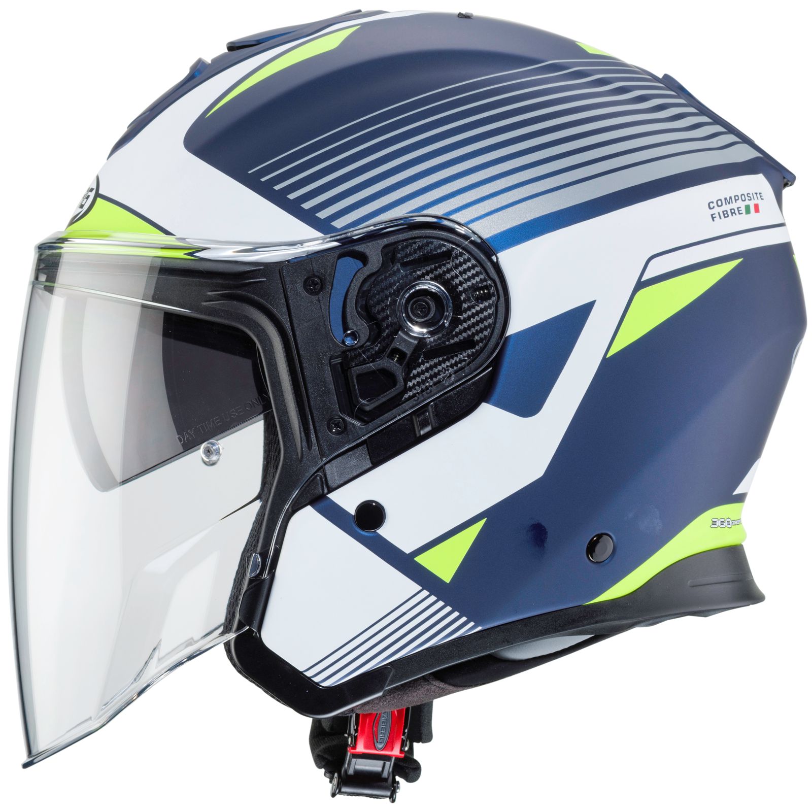 Casco Caberg Flyon Rio, azul mate/blanco-amarillo fluorescente
