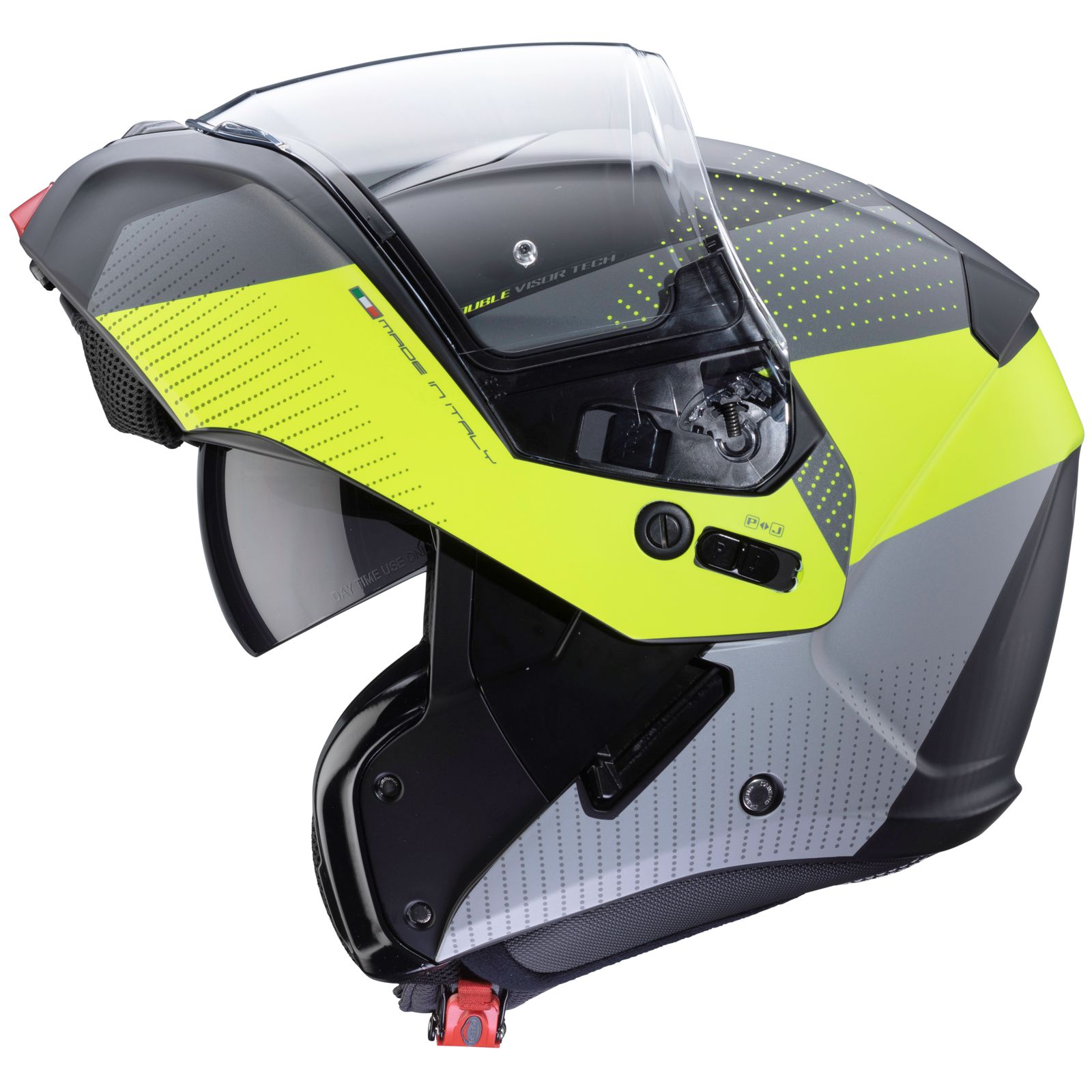 Casco Caberg Horus Scout, negro mate/amarillo fluo-gris