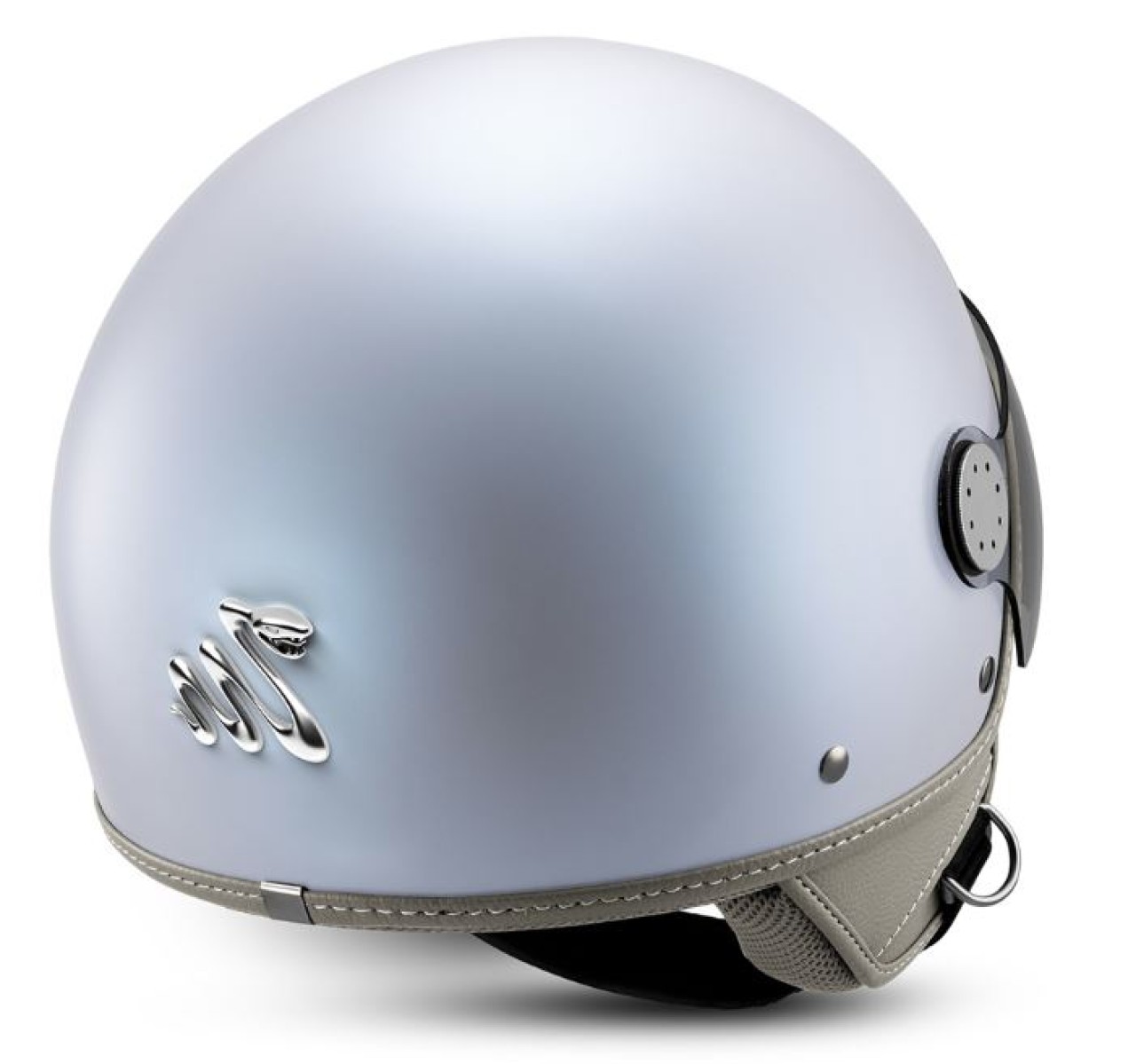 Casco jet Vespa 12° Aniversario Snake, plata