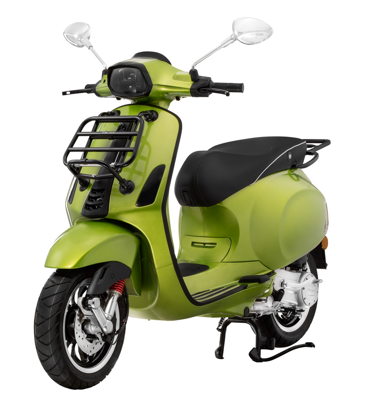 Portaequipajes delantero para Vespa Primavera /Sprint /Elettrica 50-150ccm, plegable, negro brillante