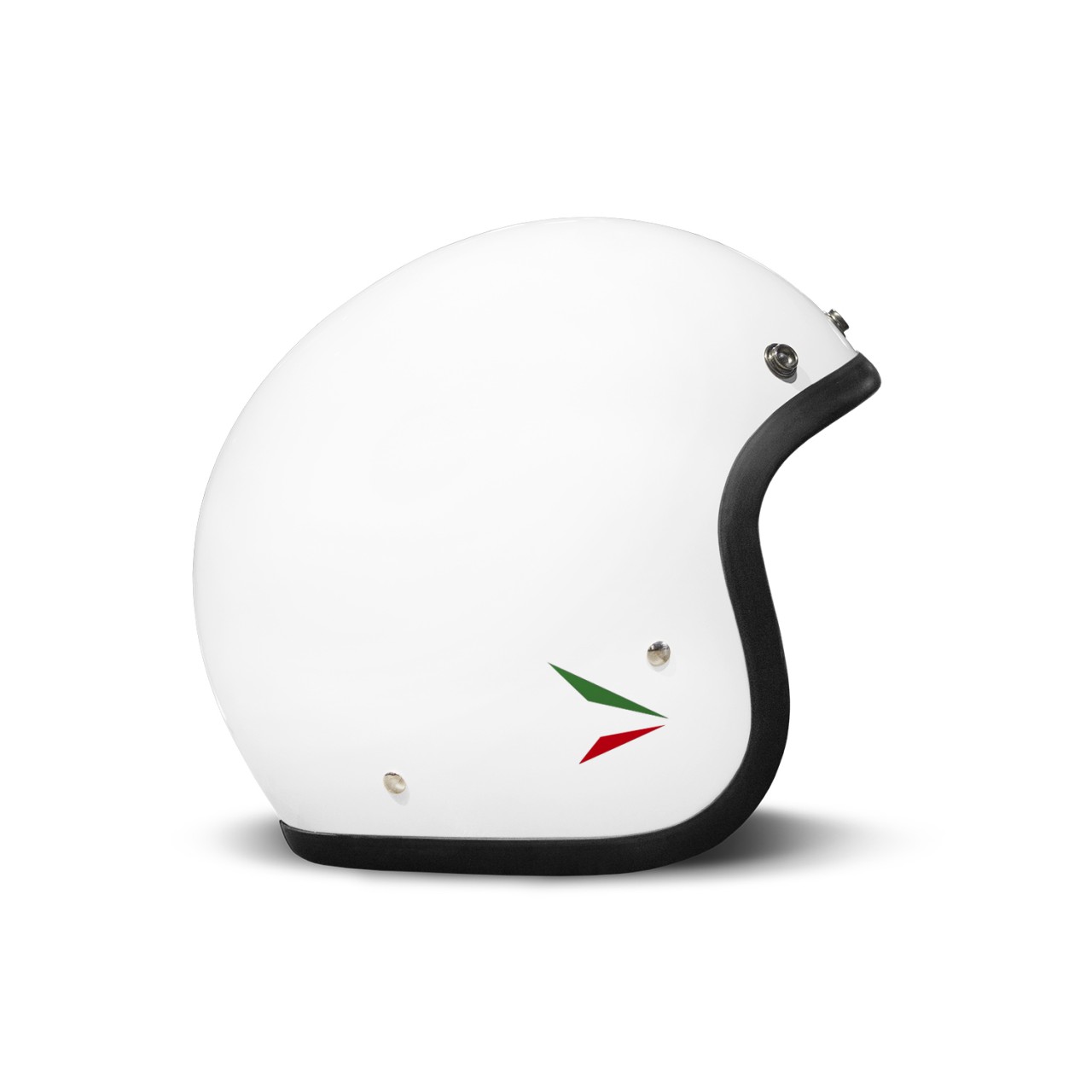 Casco DMD jet Retro, blanco, brillante, Ita White, fibra de vidrio, ECE 22.06