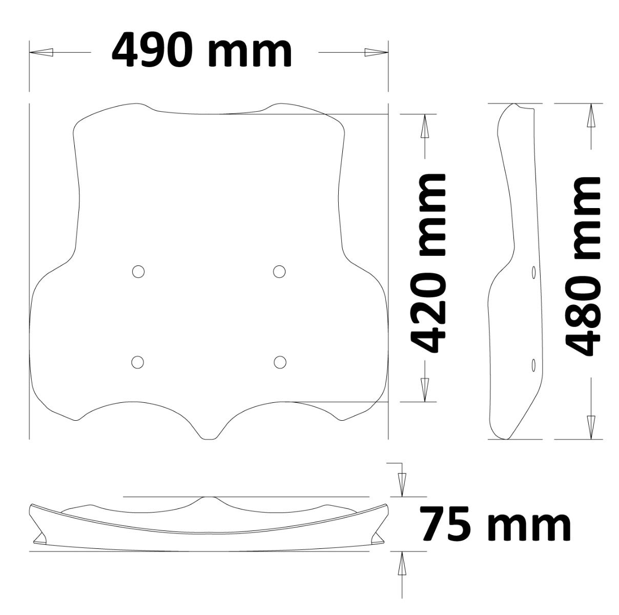 Parabrisas - altura 480 mm para Moto Guzzi V 85 TT (19-23)