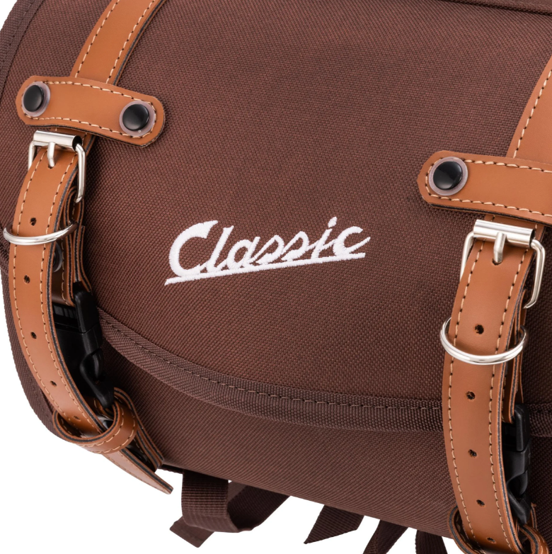 Bolsa "Classic" pequeña para Vespa, nailon, marrón tabaco