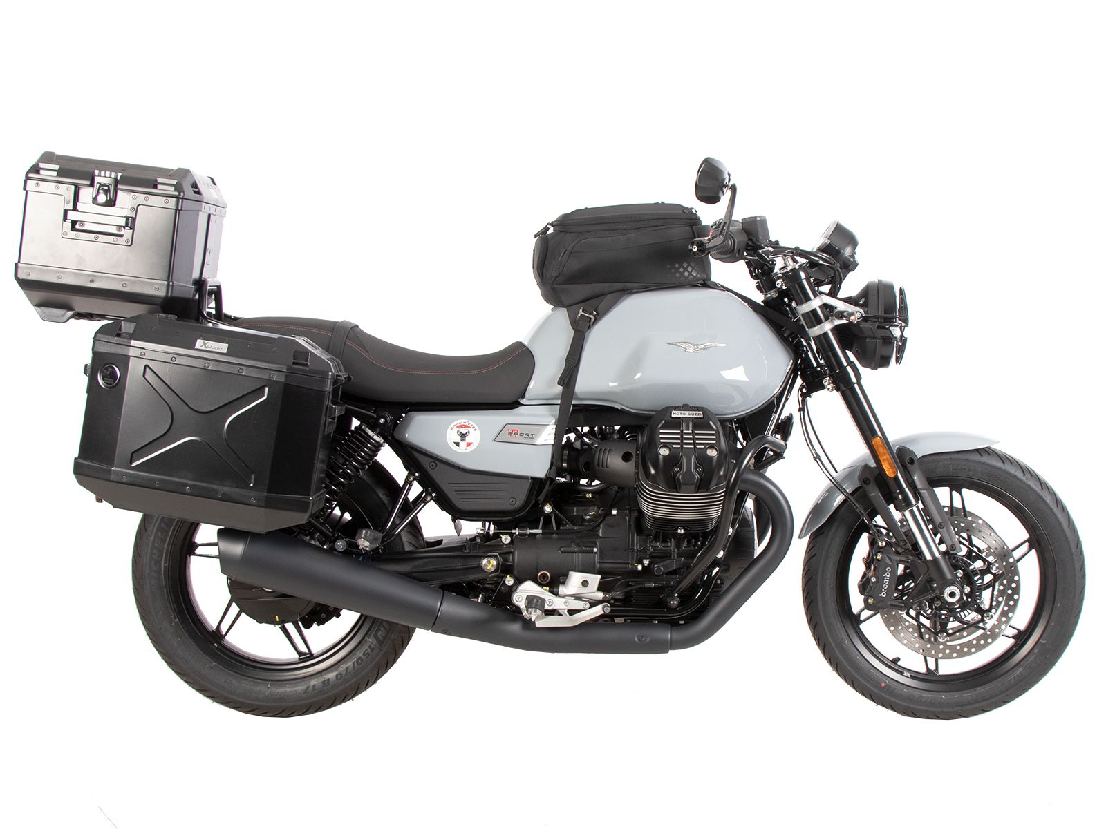 Portaequipajes tubular negro para Moto Guzzi V7 850 Sport (25-) Hepco & Becker