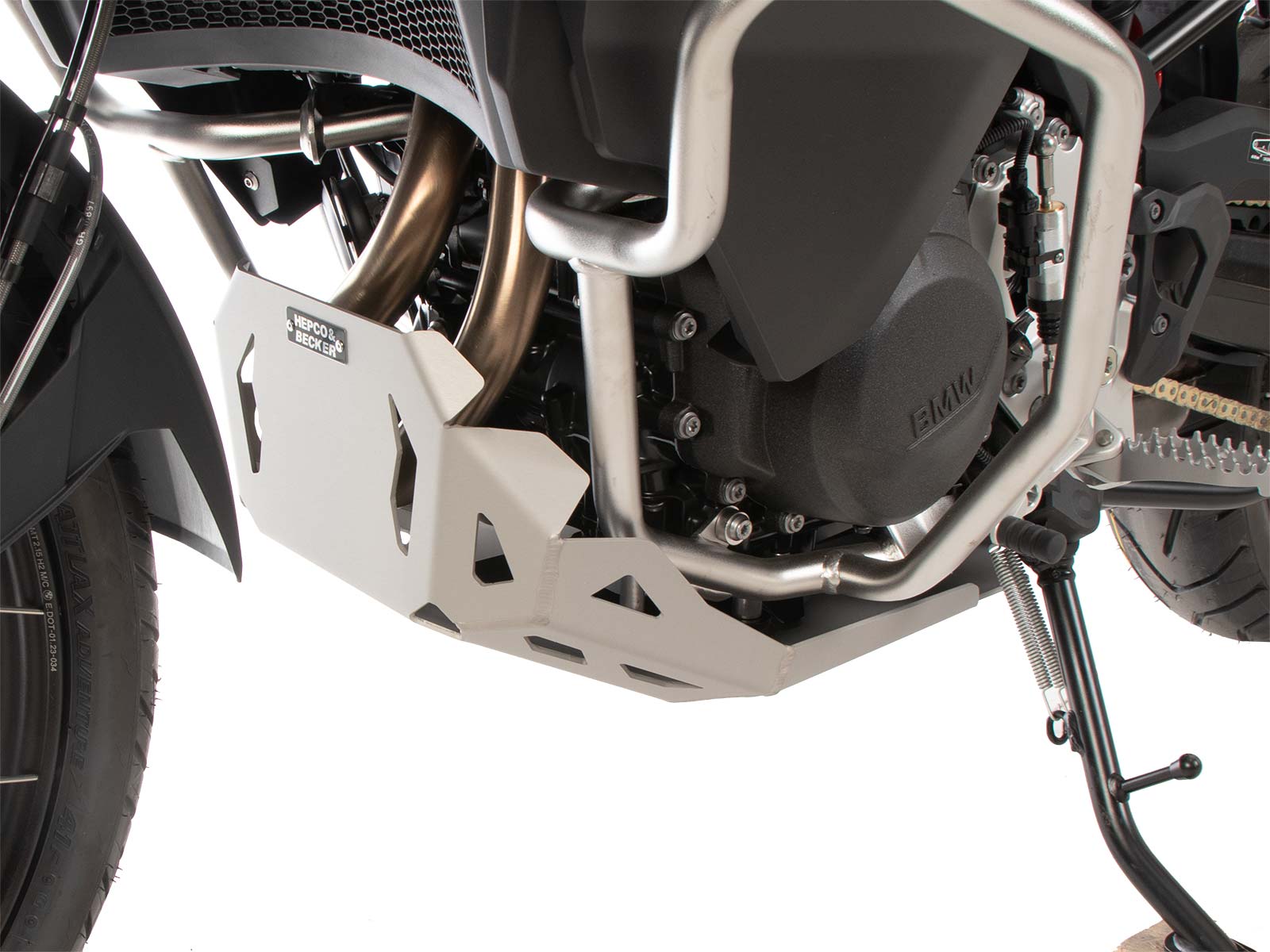 Placa de protección del motor plateada para BMW F 900 GS Adventure (24-) Hepco & Becker
