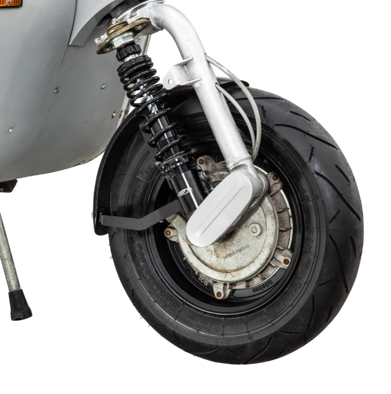Guardabarros 2.0 Garelli Race EVO II para Vespa PX 80-200ccm, carbono transparente, soporte negro