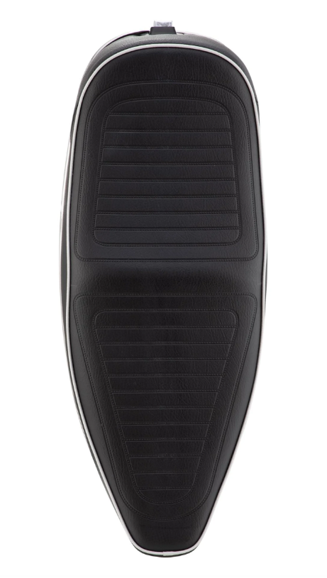 Asiento deportivo "Sport" para Vespa PX 80-200ccm, acolchado negro, ribete plateado