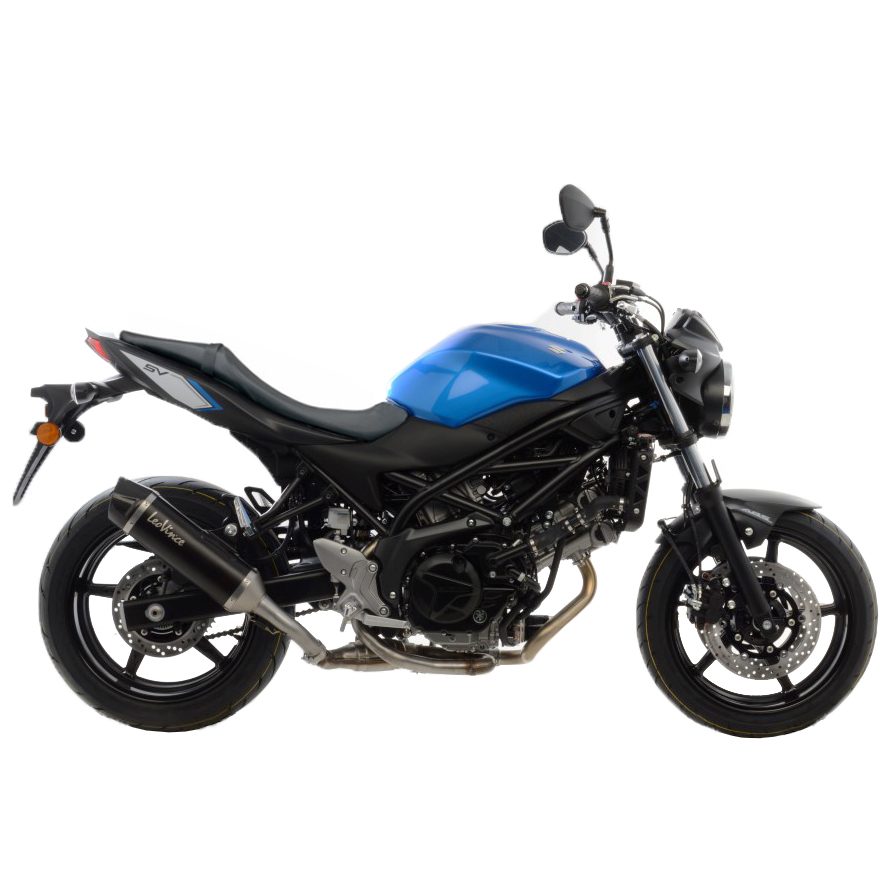 Sistema de escape LeoVince SBK Nero Evo 2, acero inoxidable, slip on para Suzuki SV 650