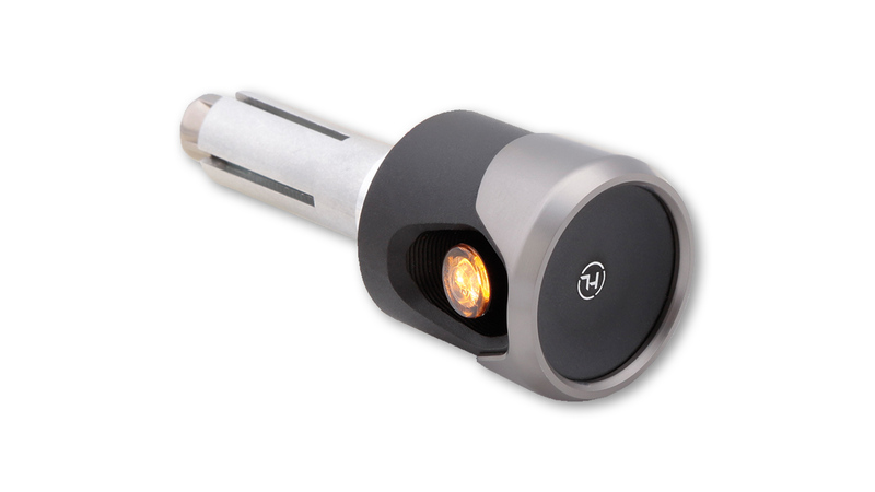 HIGHSIDER Pro Akron-Flash LED Indicador de fin de barra Carcasa Negro-Titanio / Lente Naranja (Pareja), Delantero