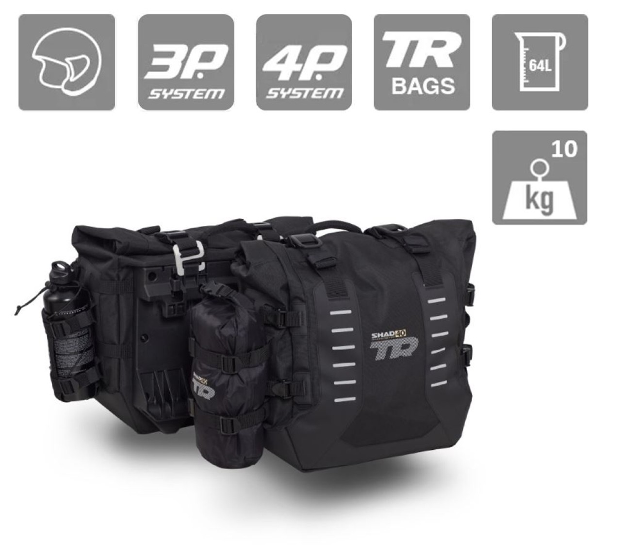Juego de bolsas laterales Terra Adventure TR40 X0TR401 (2x 32 l), negro 495x418x282 mm