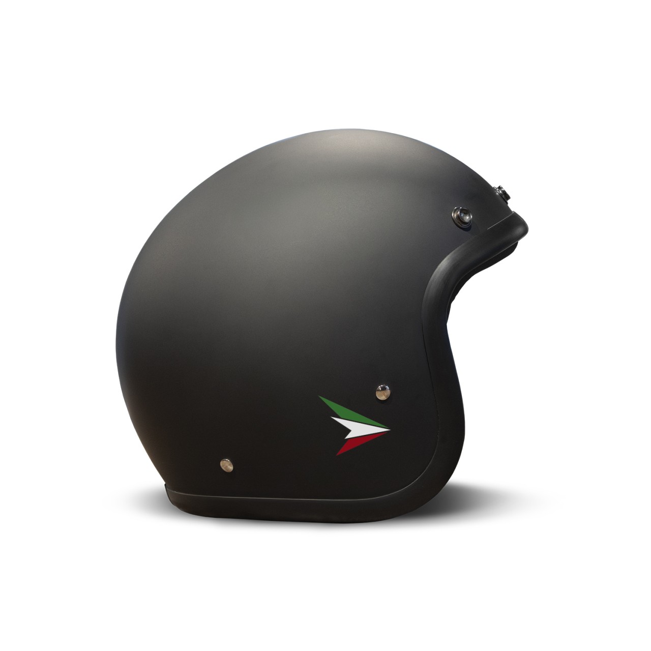 Casco DMD jet Retro, negro, mate, Ita Black, fibra de vidrio, ECE 22.06