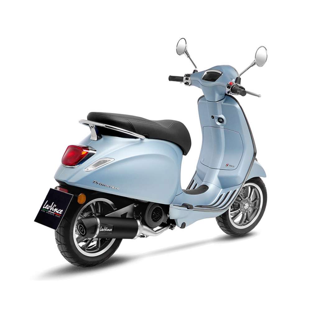 Escape LeoVince SBK Nero para Vespa Primavera 125, acero inoxidable negro, slip on, E-certificate