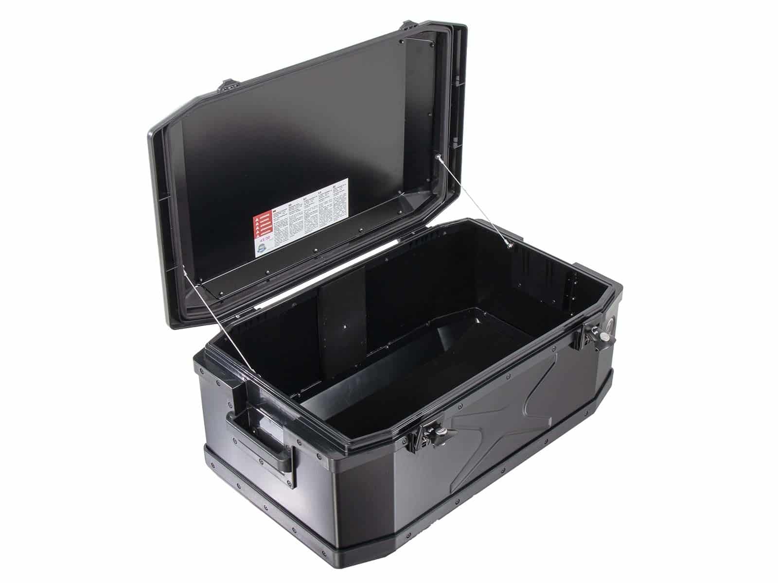 Maletín superior de aluminio Xplorer 60 litros aluminio negro Hepco & Becker