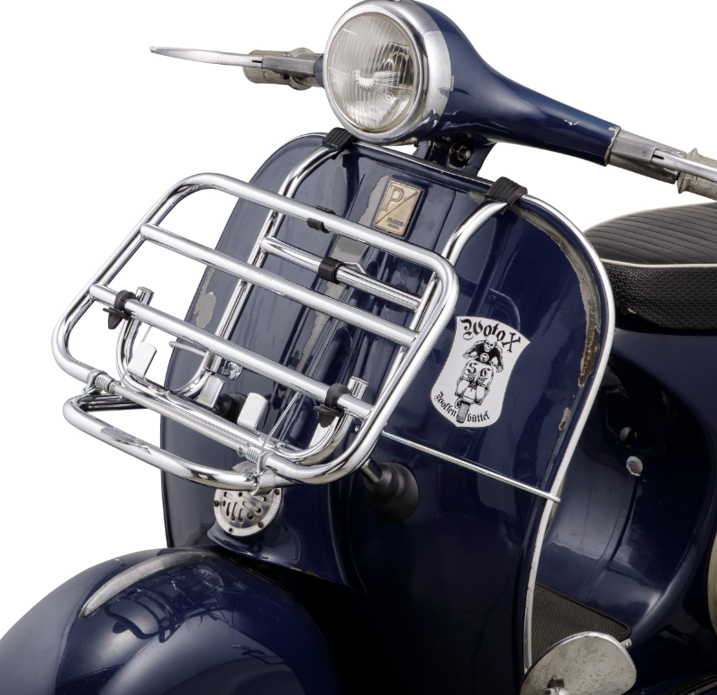 Portaequipajes delantero para Vespa PX 80-200cc, plegable, negro