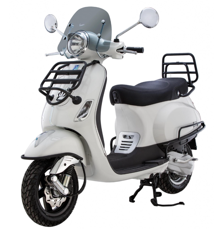 Portaequipajes trasero para Vespa LX /LXV /S 50-150cc, plegable, negro
