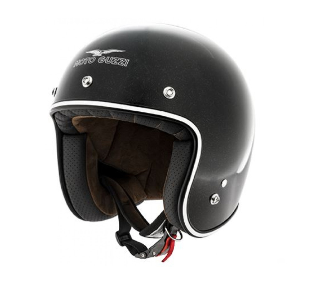 Moto Guzzi Jet Helmet Metalflank Casco negro