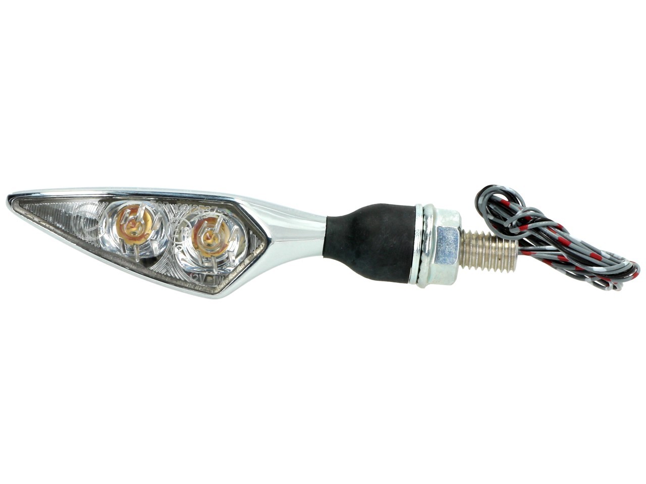 Indicador Kellermann, luz trasera y de freno, Rombo DF, acero, LED, HL, 12 V, cromo brillante, M8x20