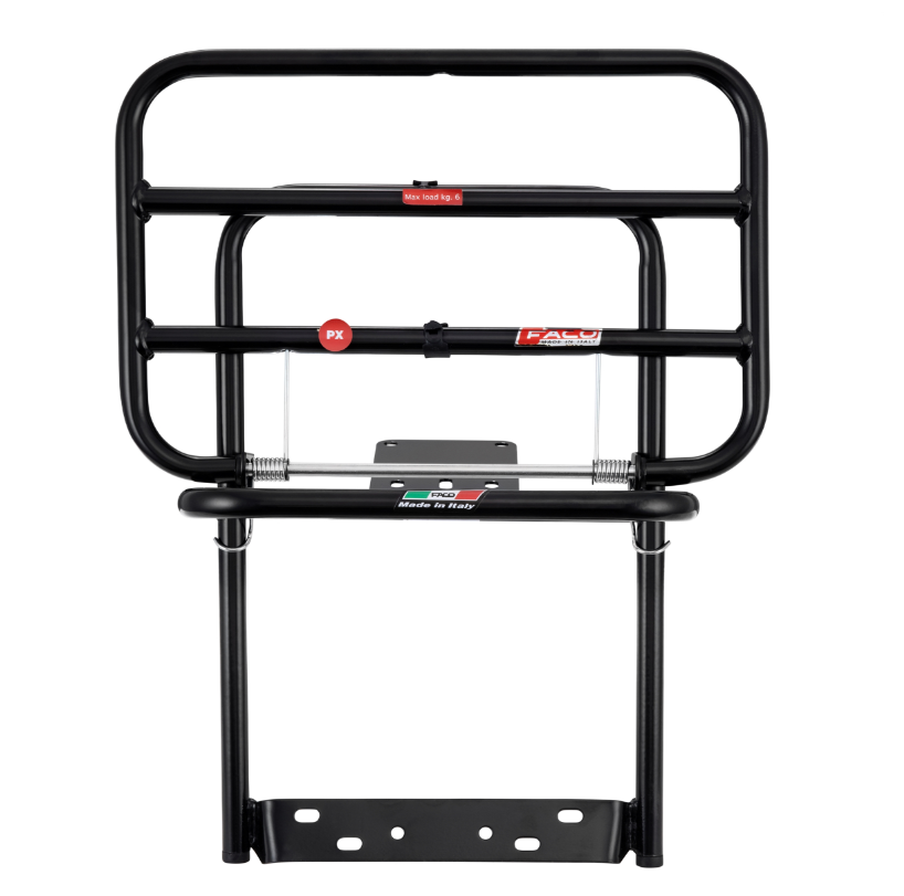 Portaequipajes trasero para Vespa PX 80-200cc, plegable, negro