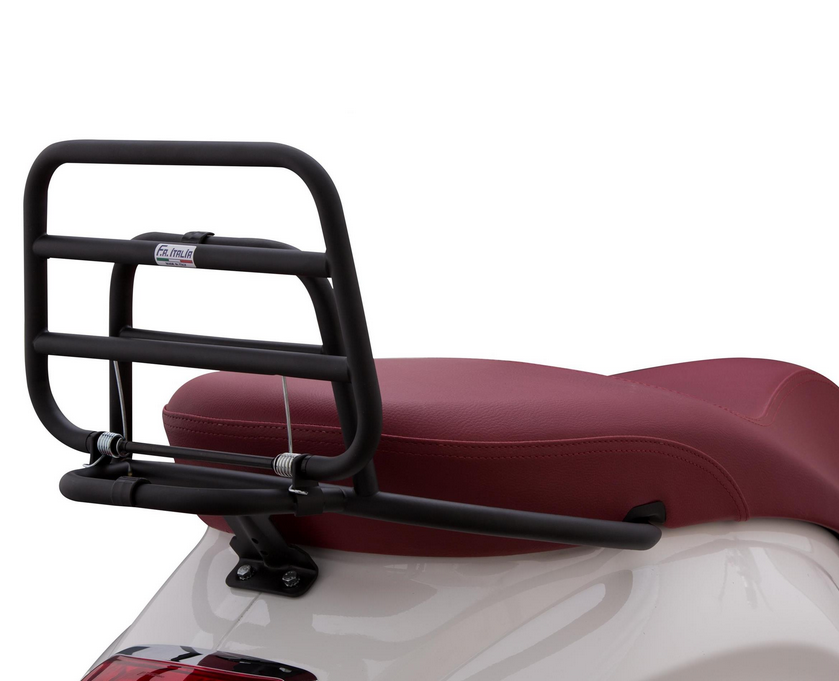 Portaequipajes trasero para Vespa Primavera /Sprint /Elettrica 50-150cc, plegable, negro