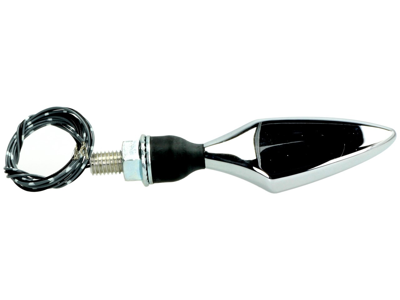 Indicador Kellermann con luz de posición, Rhombus PL, acero, LED, VR, 12 V, cromo brillante, M8x20