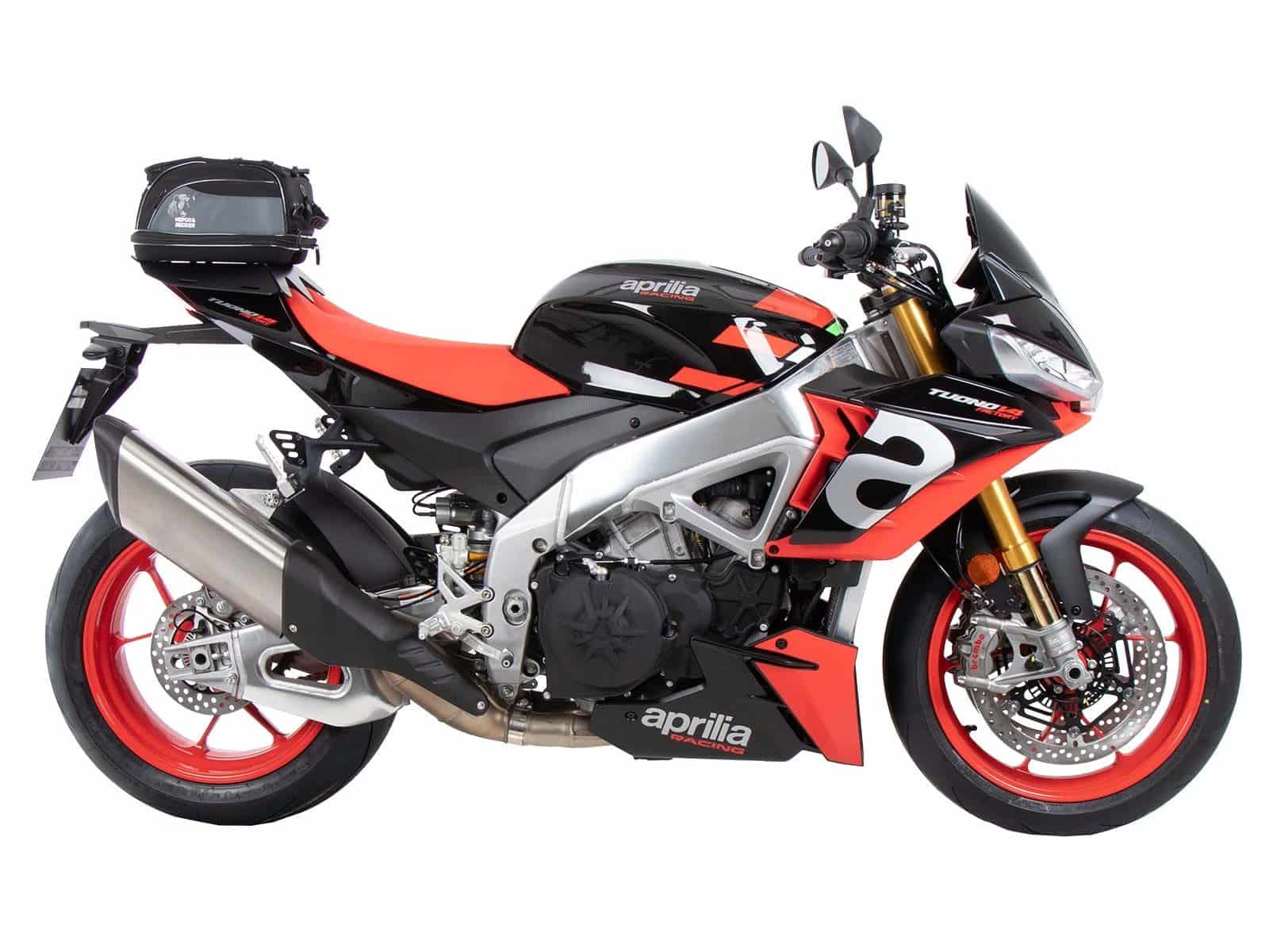 Portaequipajes deportivo fijo negro para Aprilia Tuono V4 Factory /RSV 4 /RSV 4 Factory (21-24)