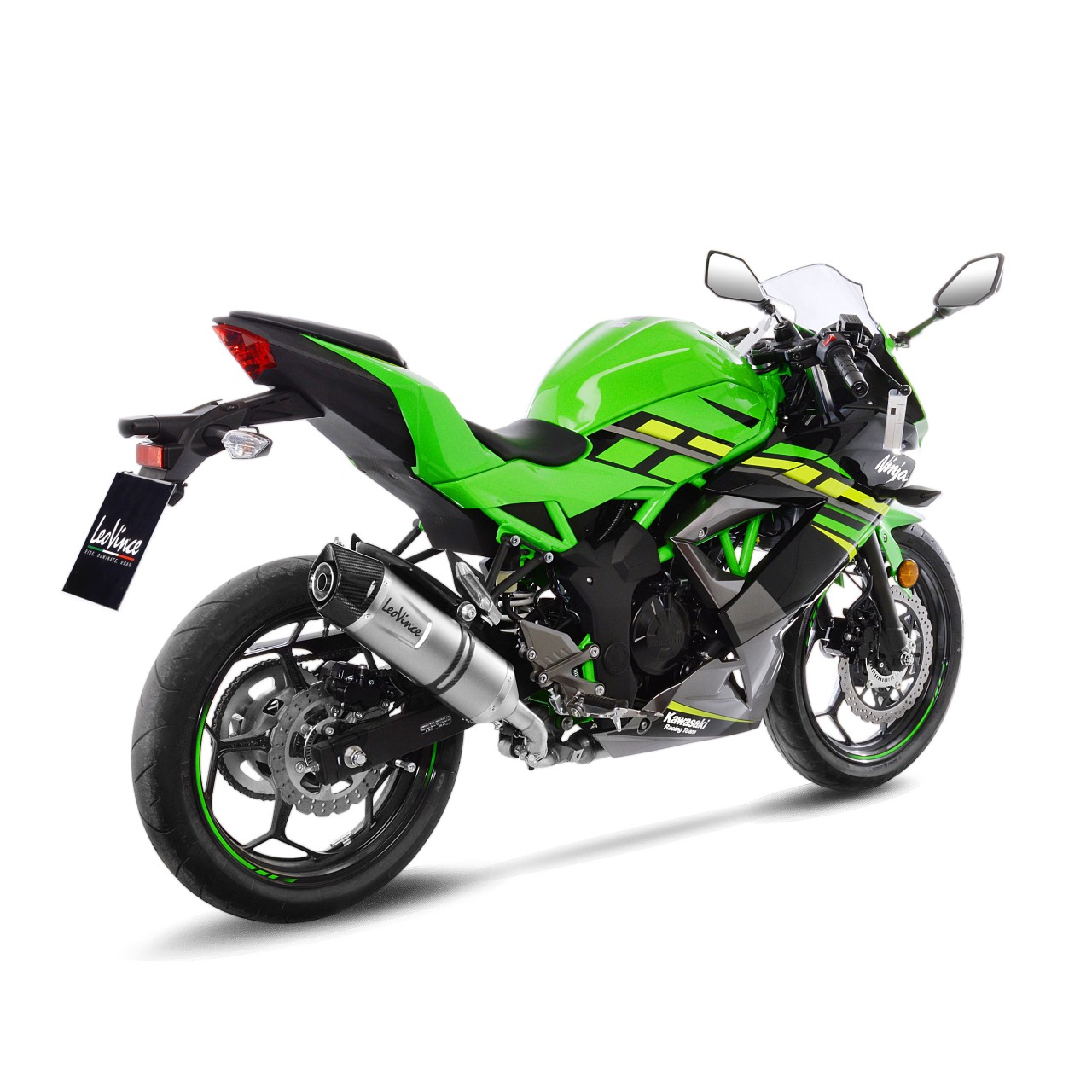 Escape LeoVince LV One Evo para Kawasaki Ninja 125 /Z 125, plata, slip on, Euro4, homologación E