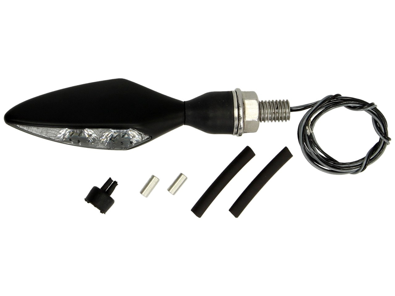 Indicador Kellermann, Rhombus Extreme, acero, LED, VR/HL, 12 V, negro satinado, M8x20, homologado E