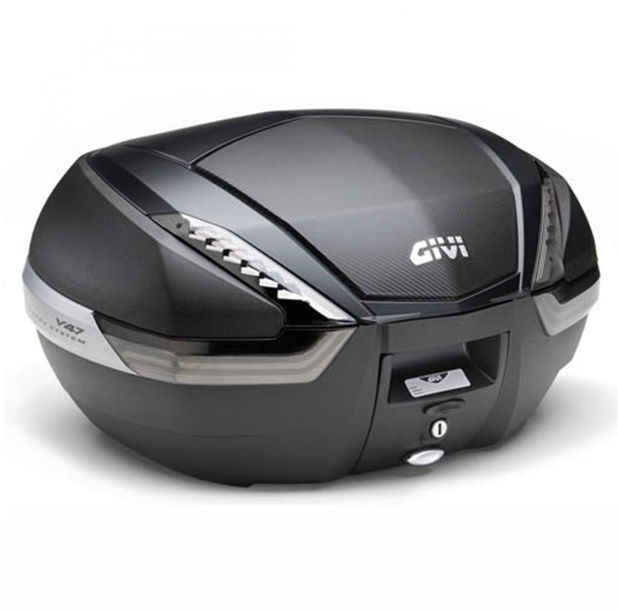 V47 TECH MONOKEY Topcase 47 litros negro / carbono con reflectores transparentes Givi