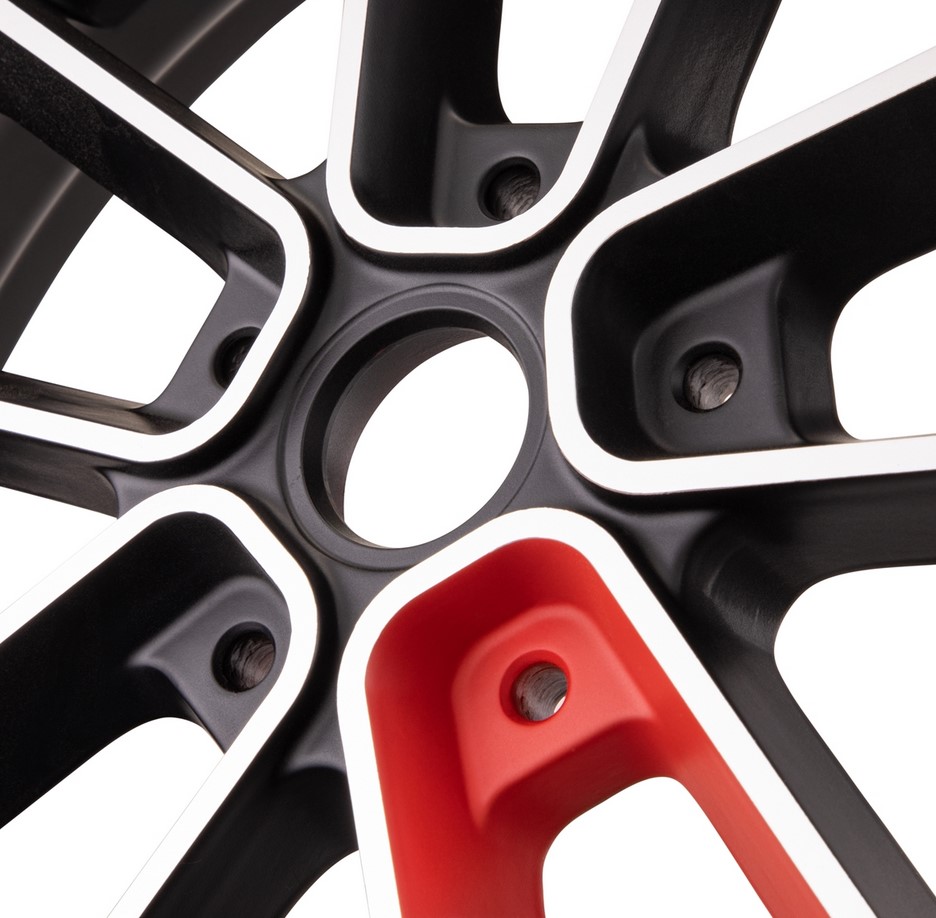 Llanta delantera/trasera 12" para Vespa GTS/GTS Super/GTV/GT 60/GT/GT L 125-300ccm, negro mate/rojo