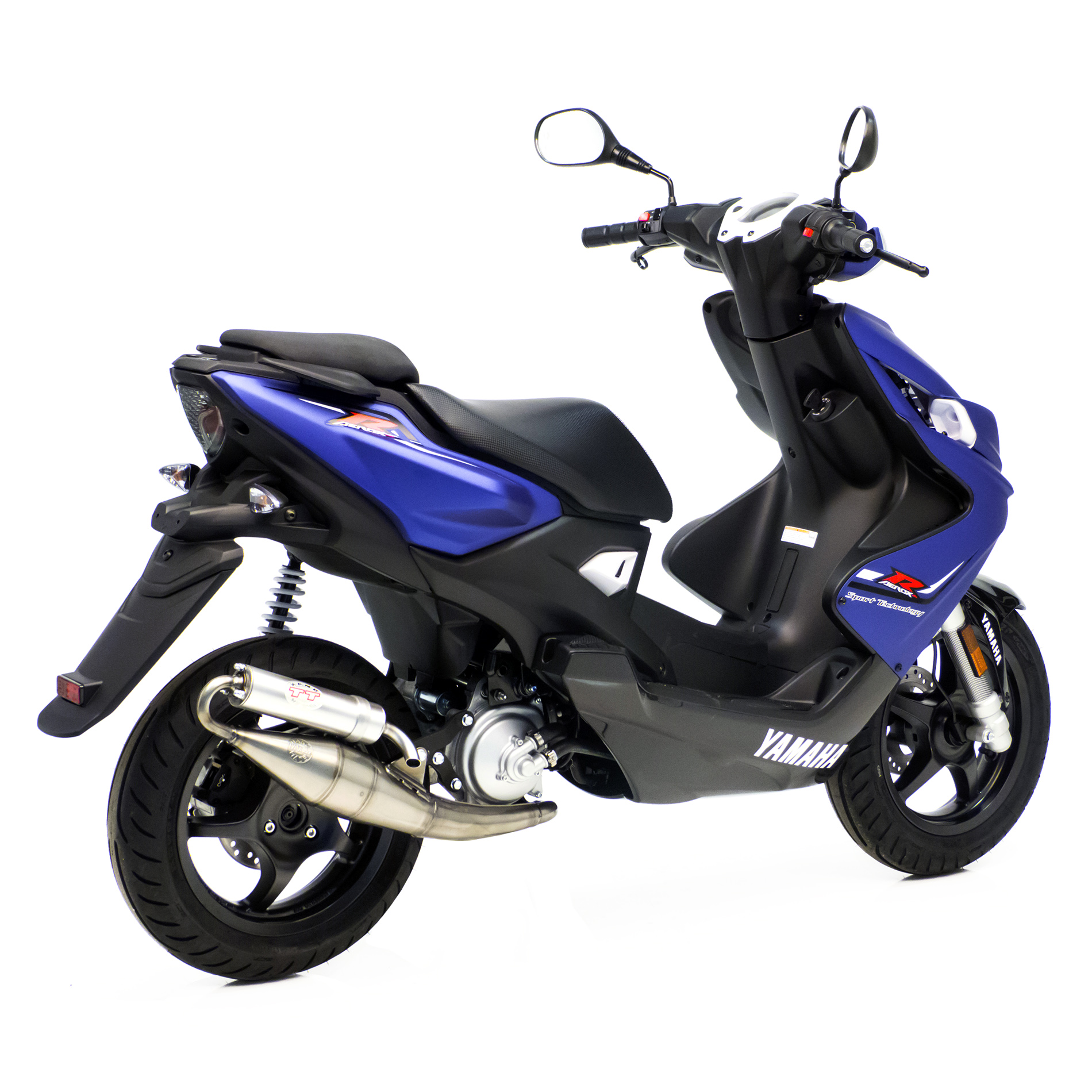 LeoVince Sistema de escape TT hecho a mano, acero, sistema completo para Yamaha Aerox 50