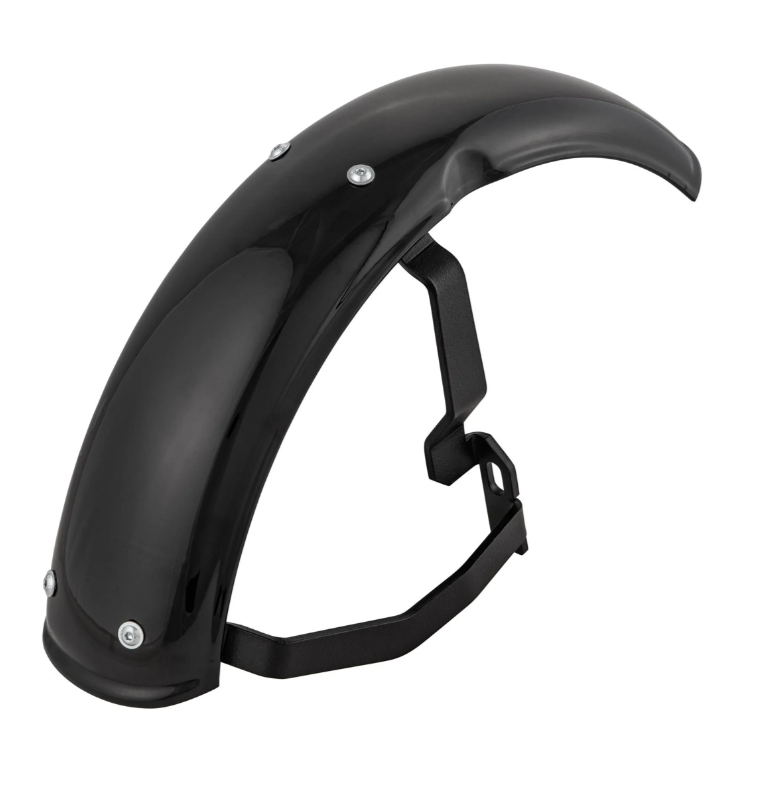 Guardabarros 2.0 Garelli para Vespa PX 80-200ccm, metal negro brillante, soporte negro
