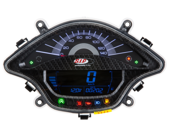 Cuentarrevoluciones/calendario para Vespa Primavera/Sprint 50-150cc 2T/4T AC, aspecto carbono