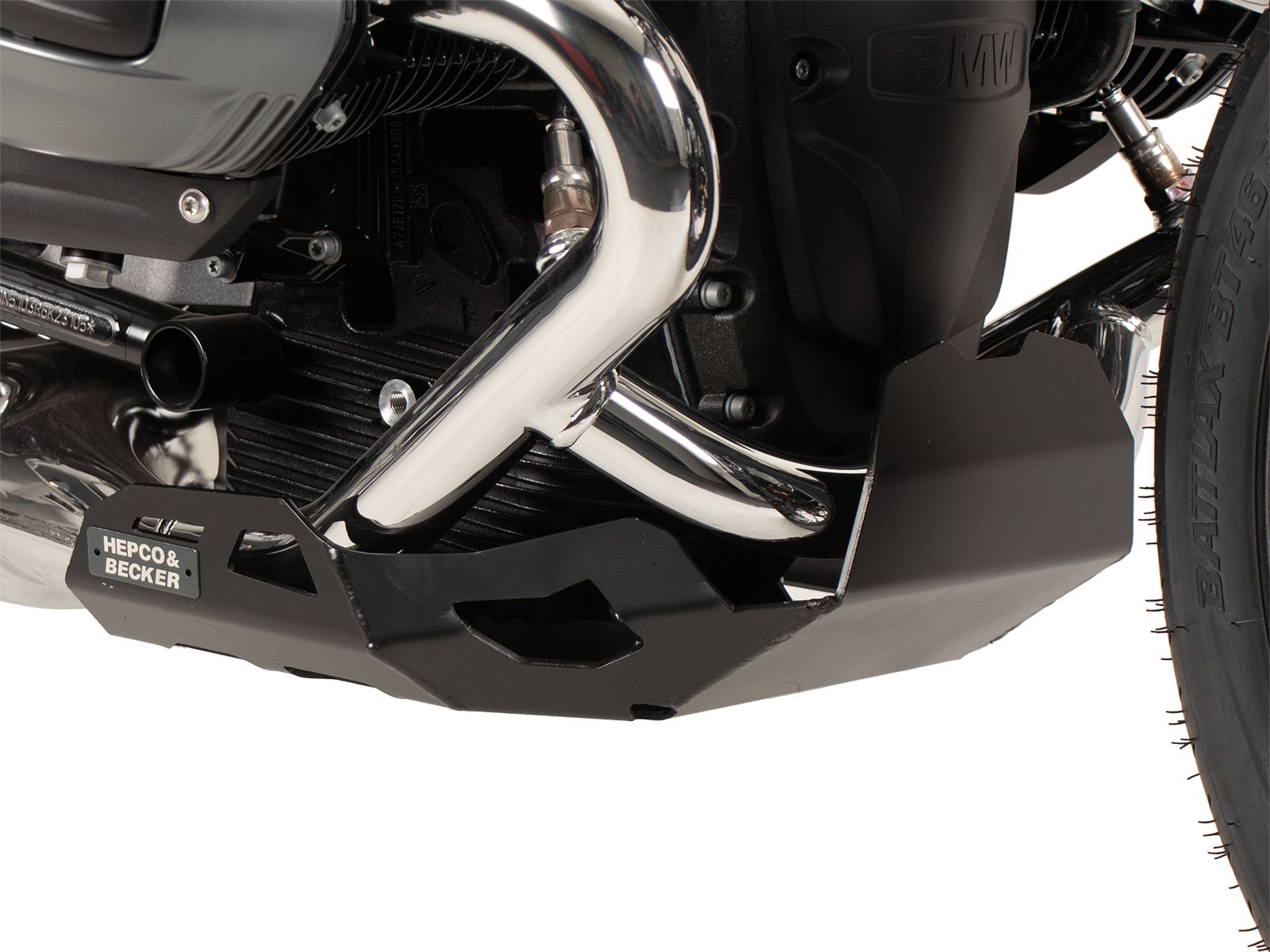 Placa de protección del motor negra para BMW R 12 (24-) Hepco & Becker