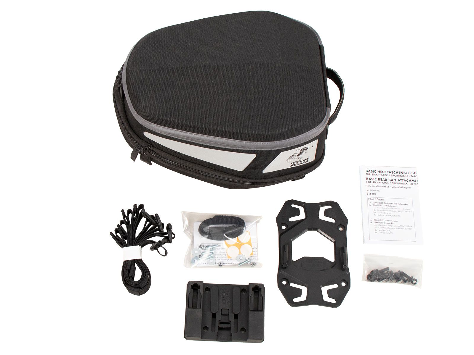 Bolsa trasera Royster Rearbag Sport negro/gris incl. Fijación básica Hepco & Becker