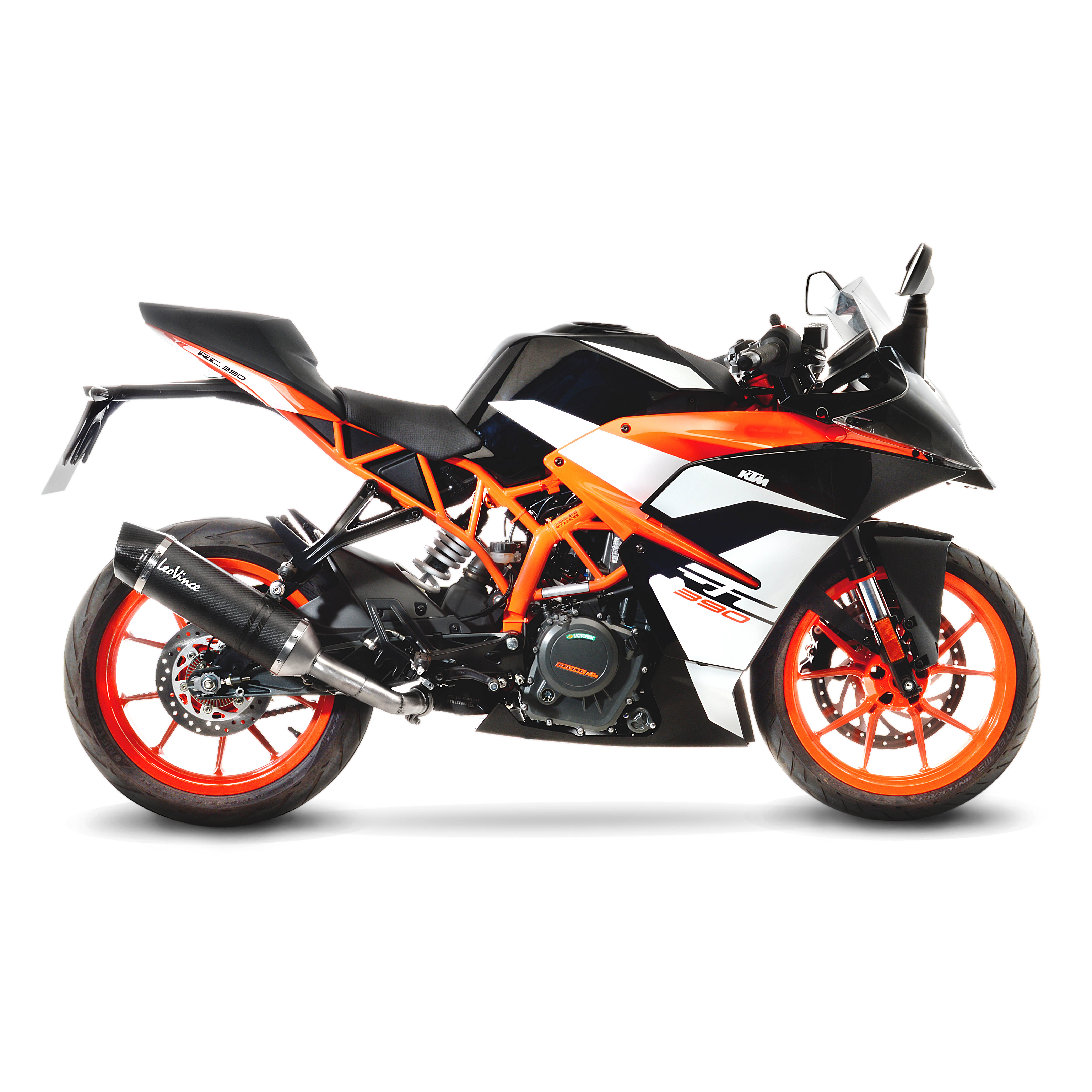 Sistema de escape LeoVince SBK LV One Evo 2, carbono, slip on para KTM Duke / RC (Bj.17-19)