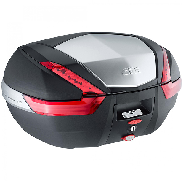 V47 MONOKEY Topcase 47 litros negro / aluminio con reflectores rojos Givi