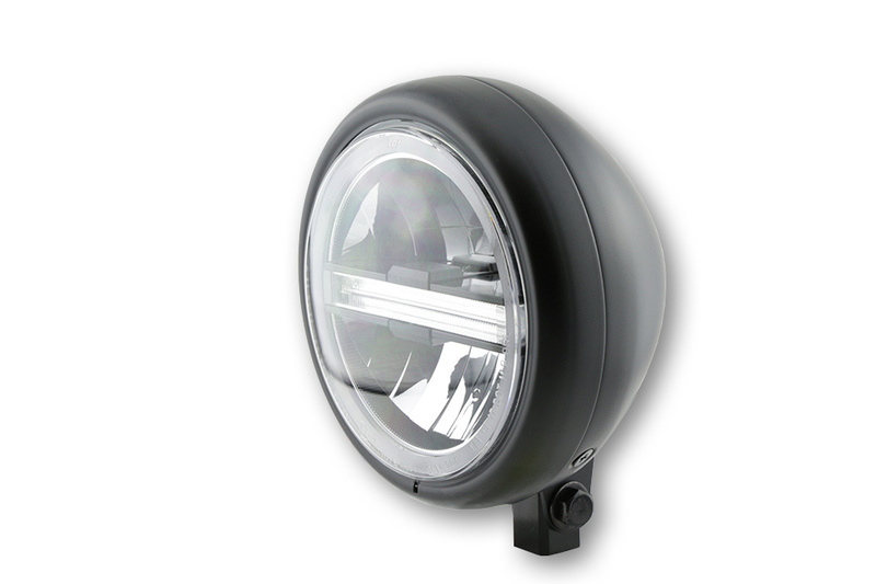 HIGHSIDER pro 5 3/4 pulgadas Faro delantero Pecos Tipo 6 LED Negro Mate Con TFL, Homologado E (1ud.)