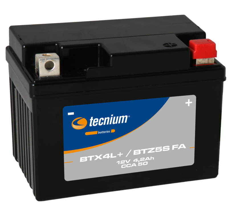 Batería Tecnium sin mantenimiento activada en fábrica - BTX4L+/BTZ5S