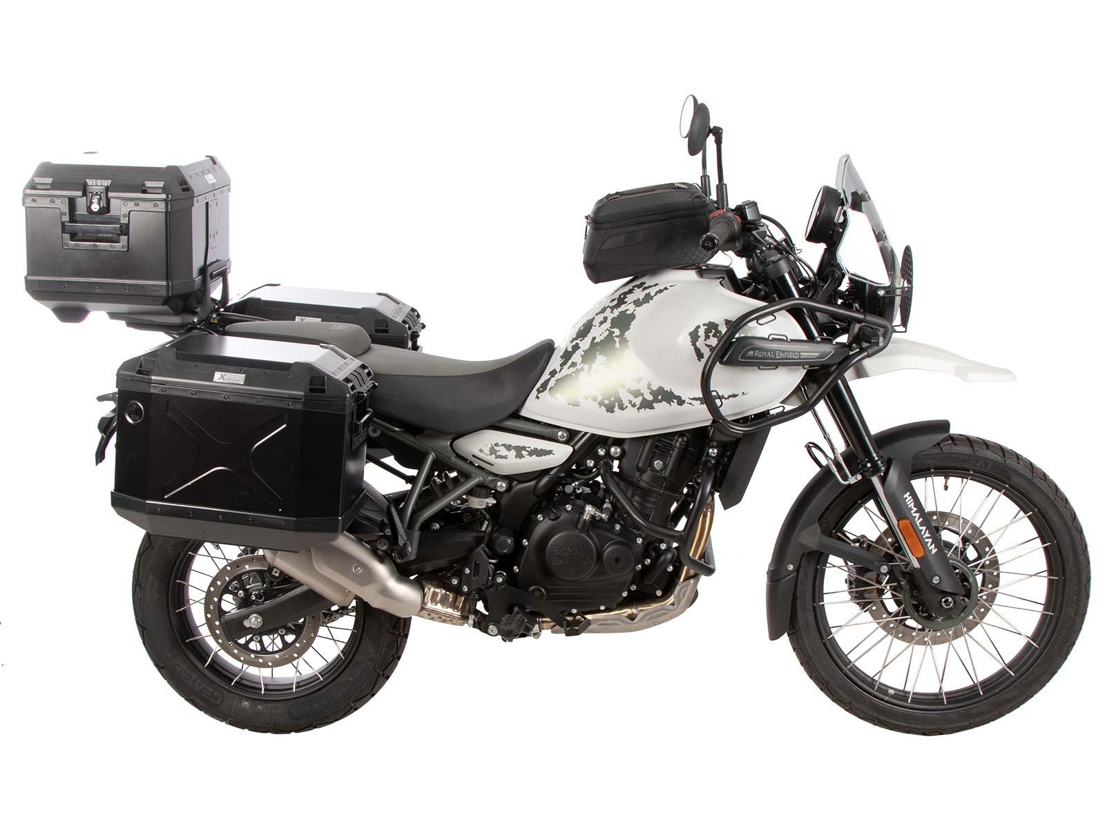 Portaequipajes Alurack top case negro sobre portaequipajes original para Royal Enfield Himalayan 450 (24-)