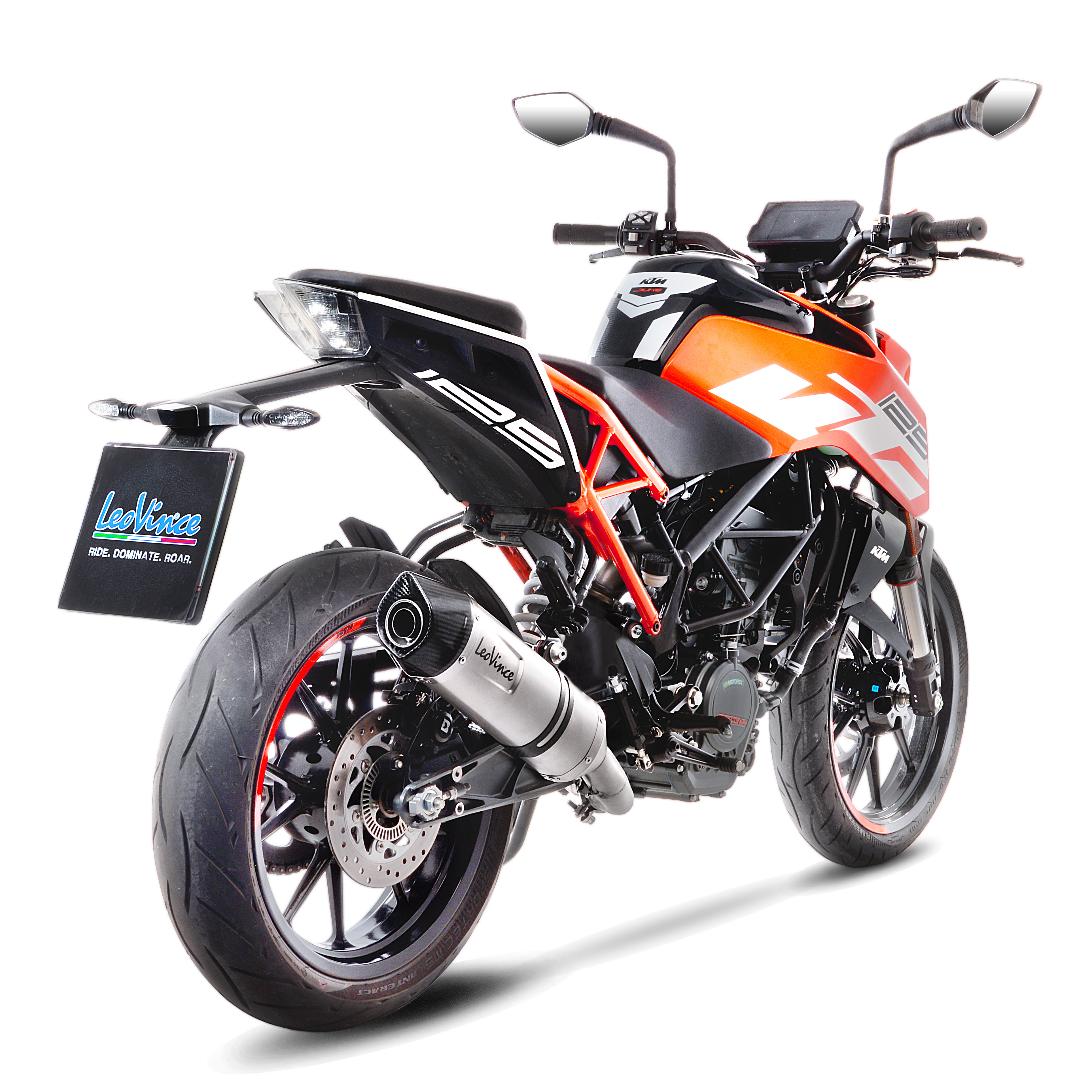 Sistema de escape LeoVince SBK LV One Evo 2, acero inoxidable, slip on para KTM Duke / RC (Bj.17-19)