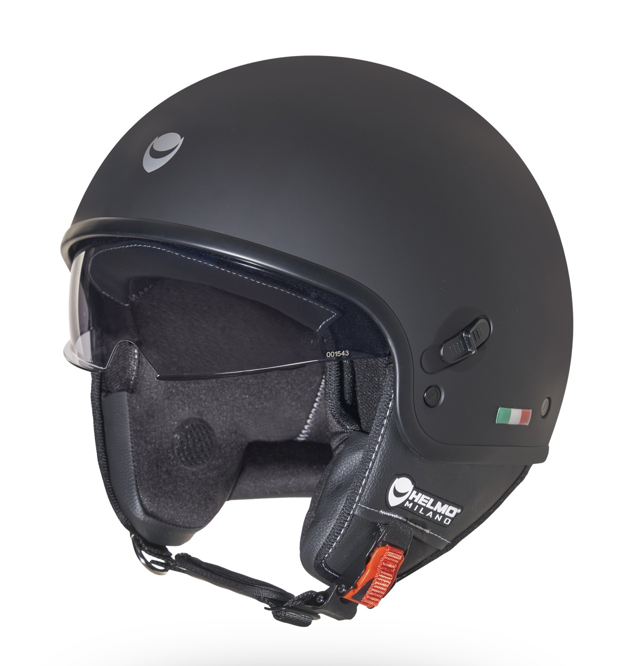 Helmo Milano Demi Jet, Puro Slider, negro mate