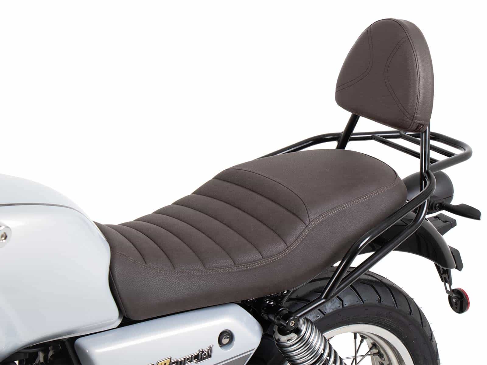 Sissybar con portaequipajes marrón para Moto Guzzi V7 850 Special/Stone/Centenario (21-24)